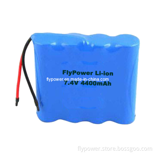 7.4V 4400mAh 18650 Lithium Ion Battery Pack (2S2P of FLC-18650-2200)